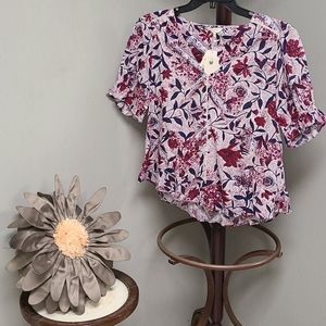 Lucky Brand Floral Top size small